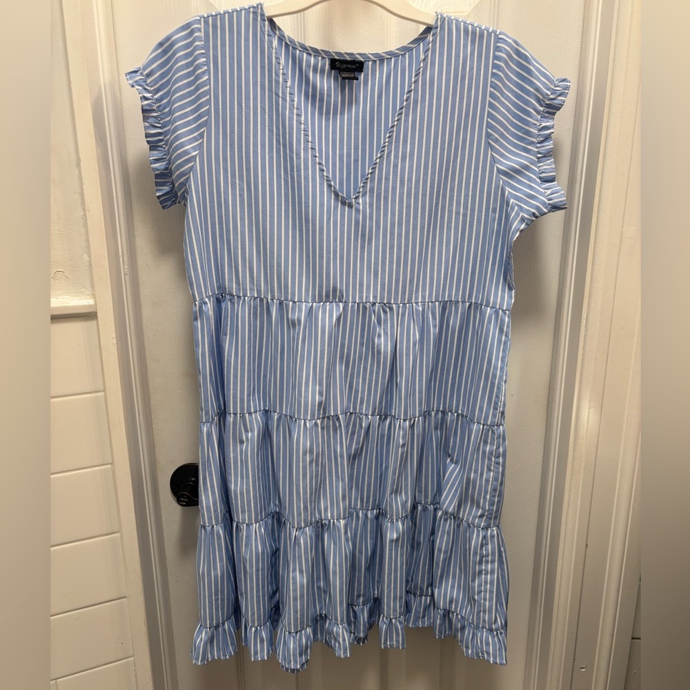 Blue & White Striped Dress